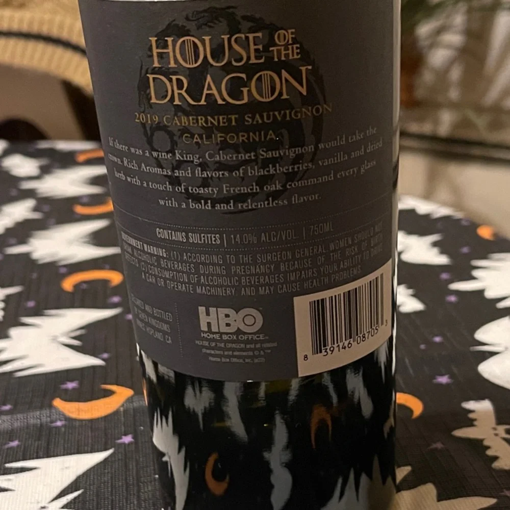 House of the Dragon Cabernet Sauvignon 2019 Empty Wine Bottle